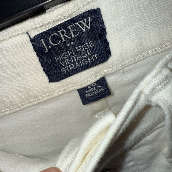 J.Crew High Rise Vintage Straight White Denim Button Fly Jeans - Picture 5 of 5
